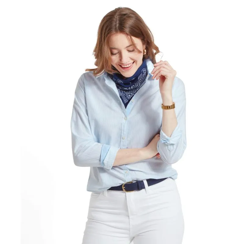 Schoffel Cley Soft Oxford Ladies Shirt - Pale Blue Stripe