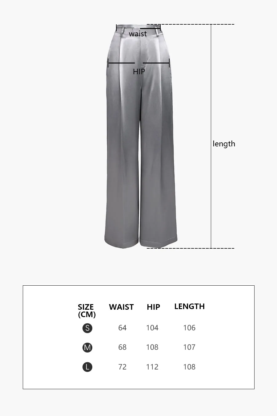 Silk satin texture straight-leg pants | Dark gray and green straight-leg pants | Commuter high waist pants