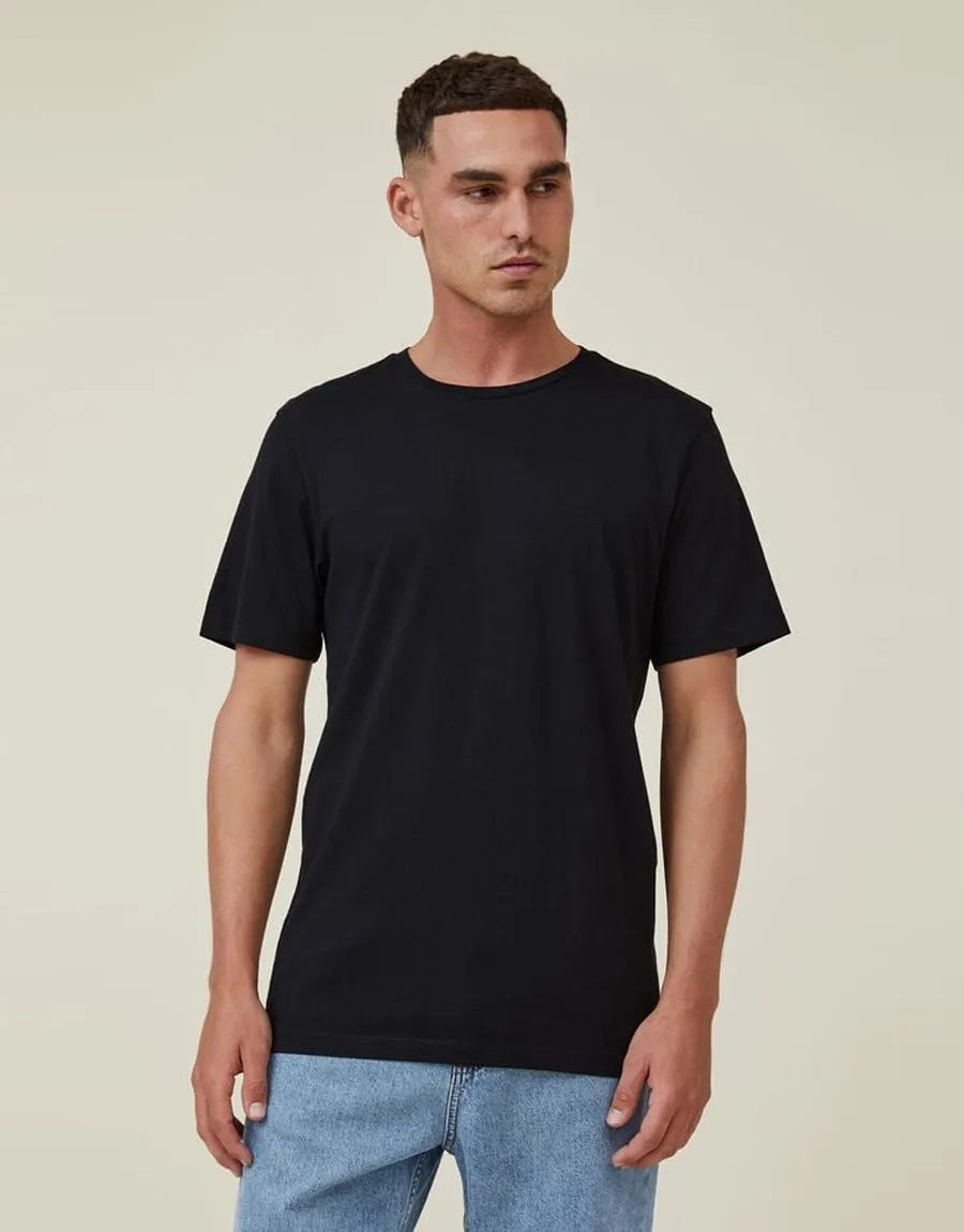 SLP Men's Plain Round Neck T-Shirt-Black