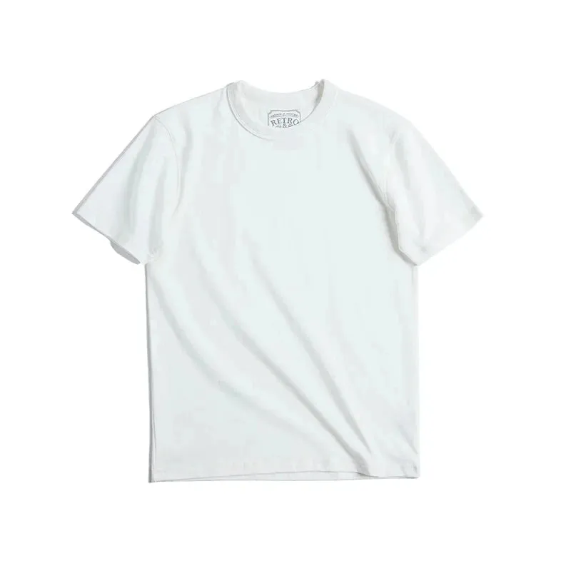 Solid Cotton T-shirts Men Oversized Short Sleeve Plain White Tees