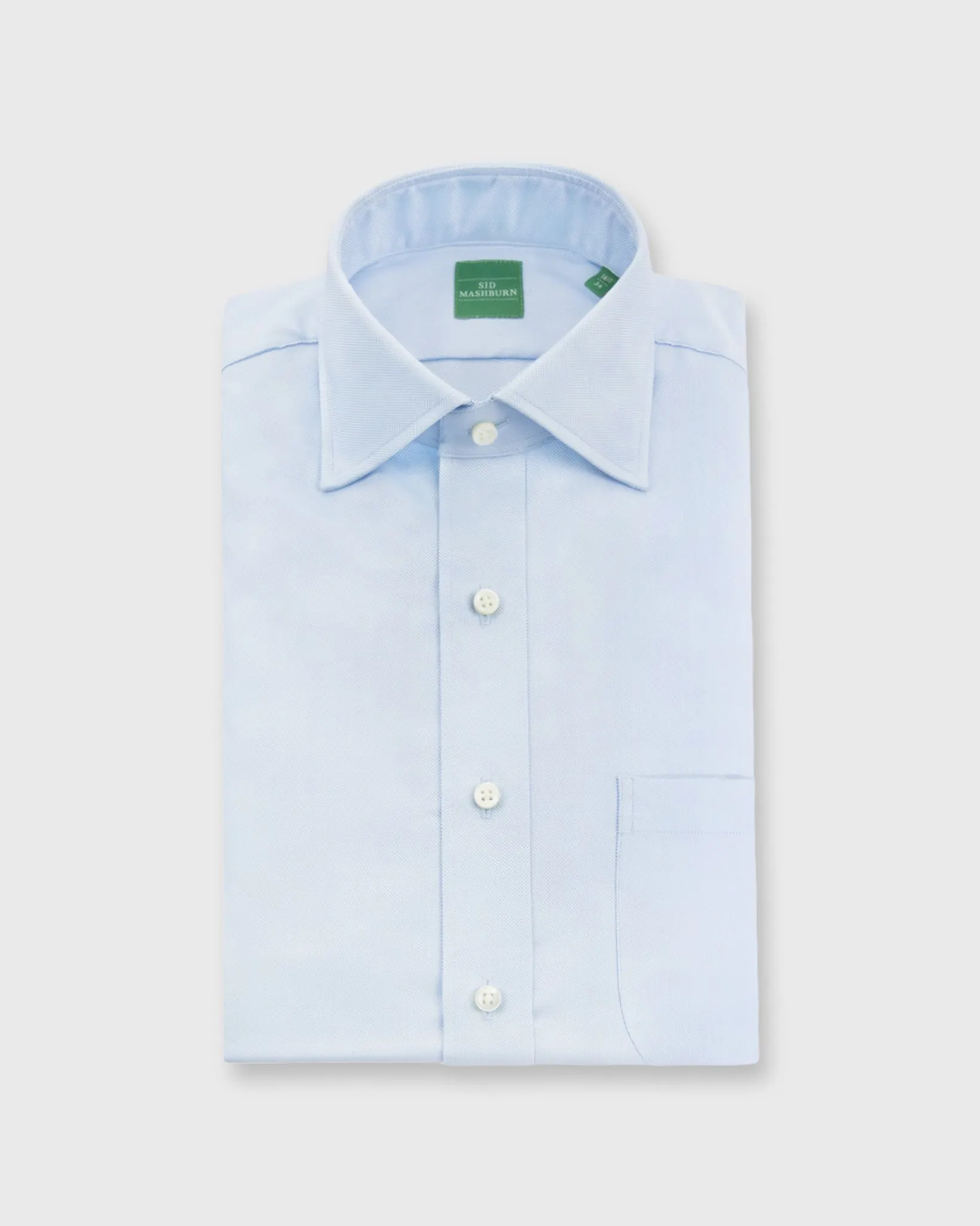 Spread Collar Dress Shirt in Sky Blue Roxford