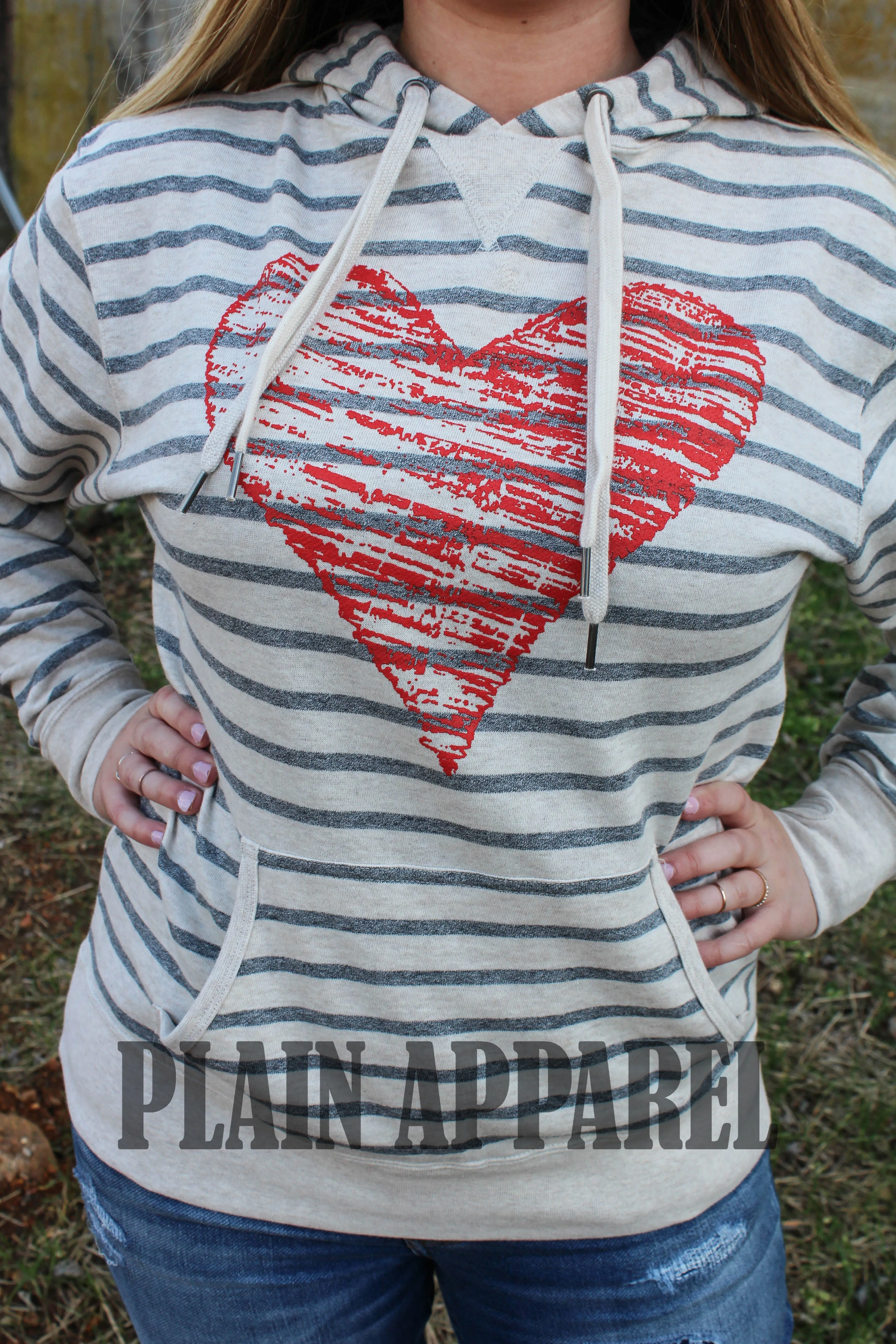 Stripe Heart Hoodie