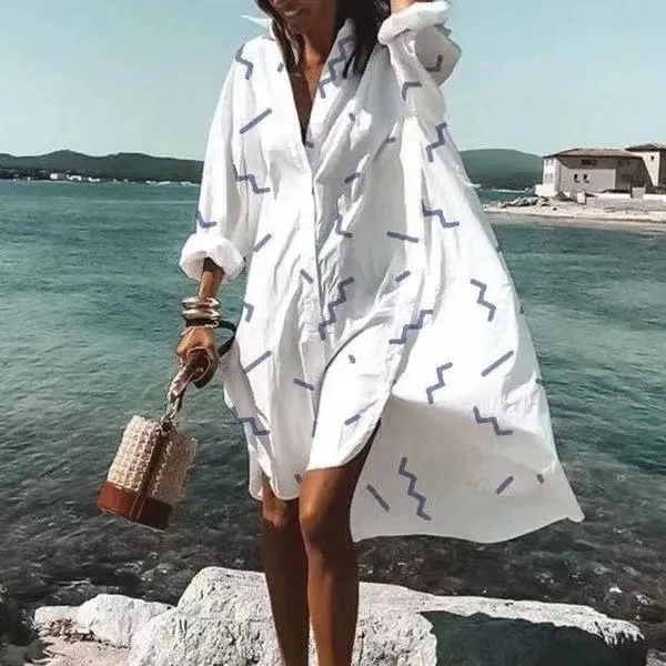 Summer Classy Beach Loose Shirt Dresses