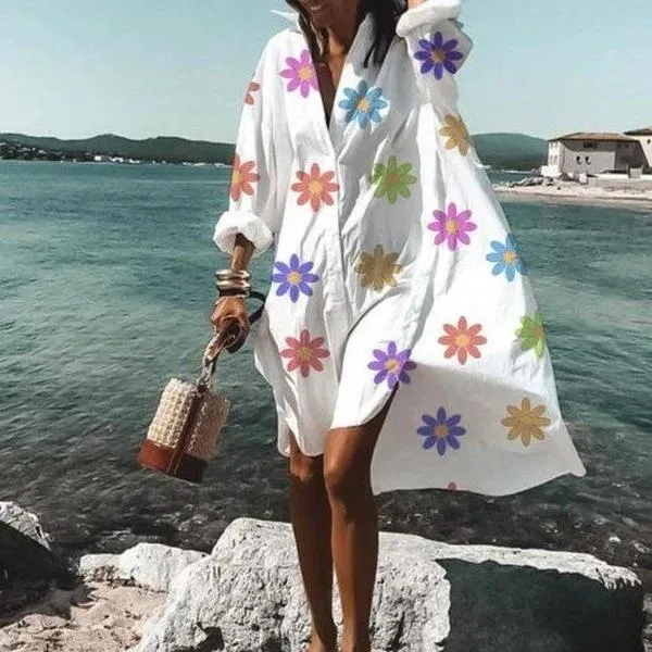 Summer Classy Beach Loose Shirt Dresses