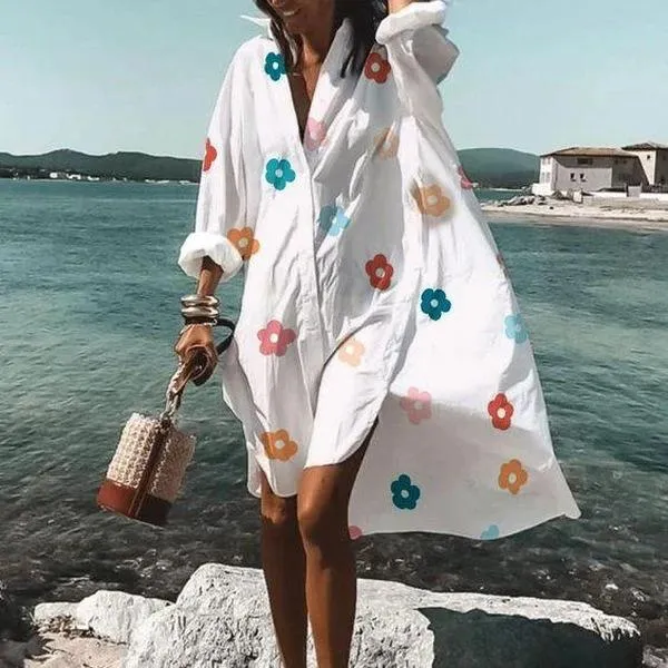 Summer Classy Beach Loose Shirt Dresses