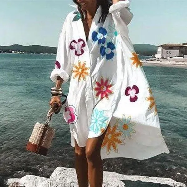 Summer Classy Beach Loose Shirt Dresses