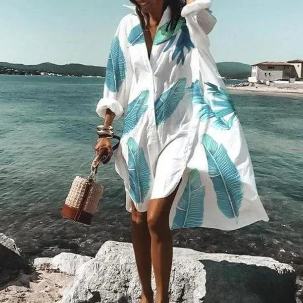 Summer Classy Beach Loose Shirt Dresses