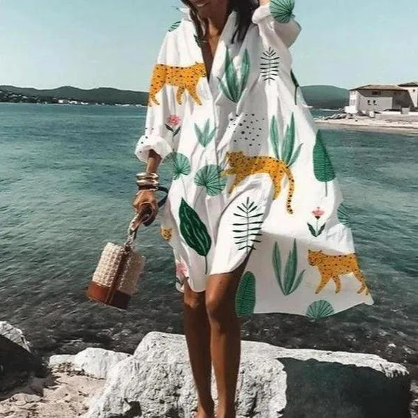 Summer Classy Beach Loose Shirt Dresses