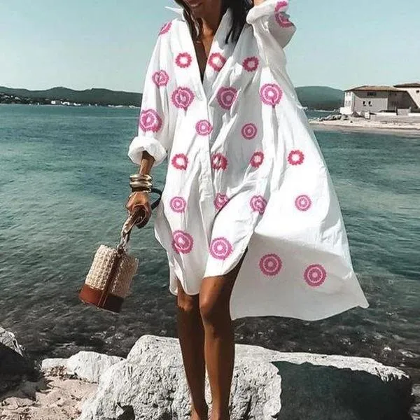 Summer Classy Beach Loose Shirt Dresses