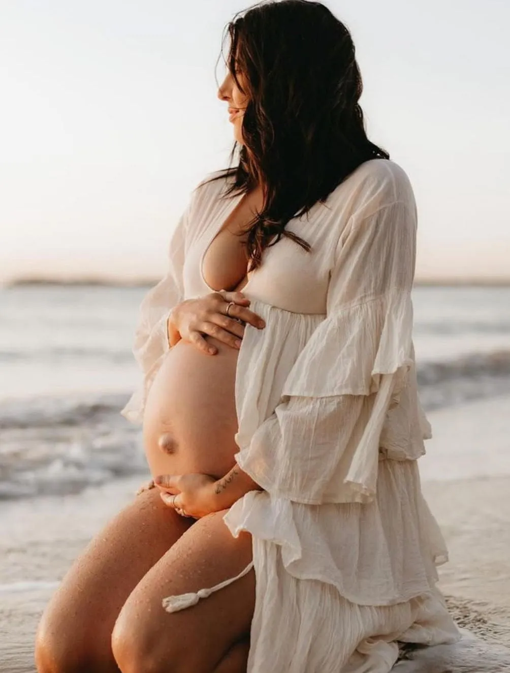 The Boho Shed Ruffle Maternity Robe