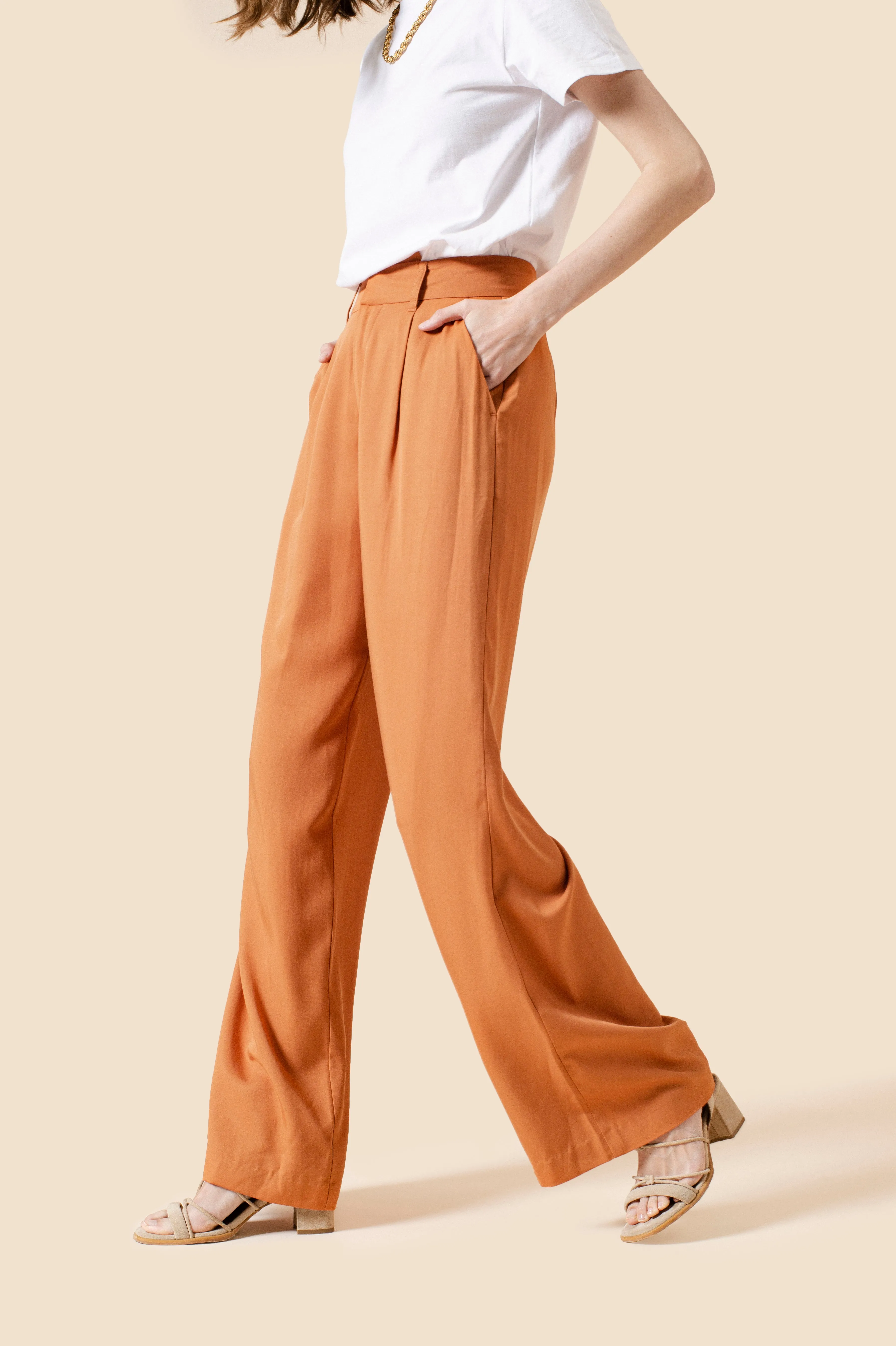 The Willow Wide Leg Pant - Rust