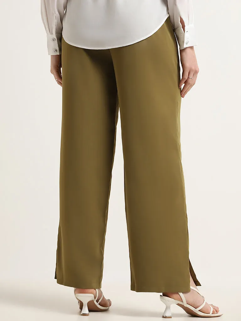 Wardrobe Olive Wide-Leg Trousers