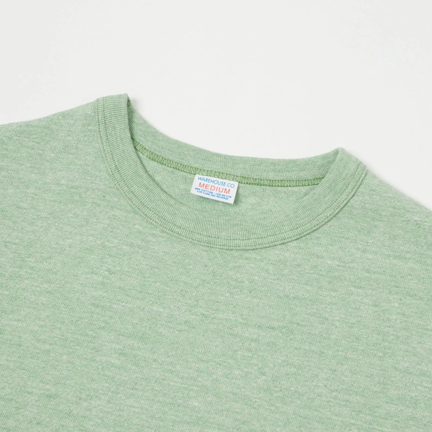 Warehouse & Co 4096 Heather Plain Crew Neck Tee - Green