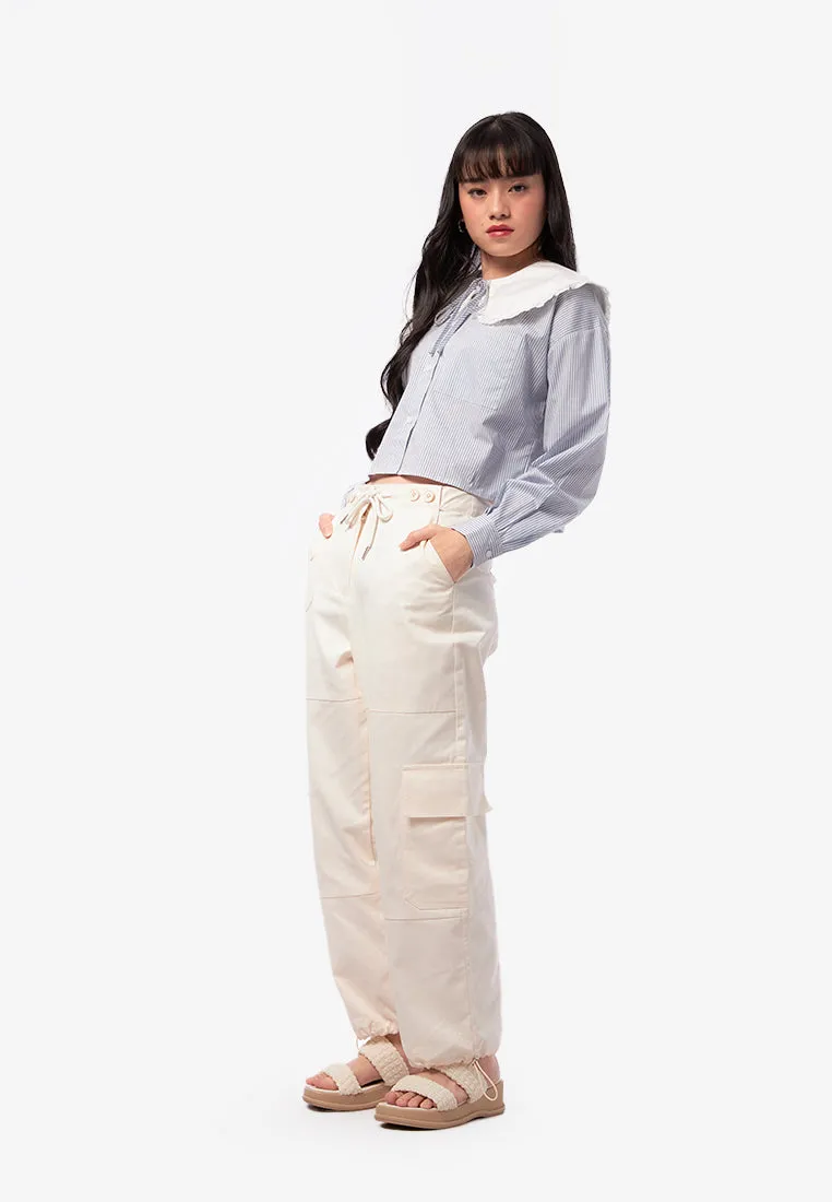 Wide Leg Cargo Trousers