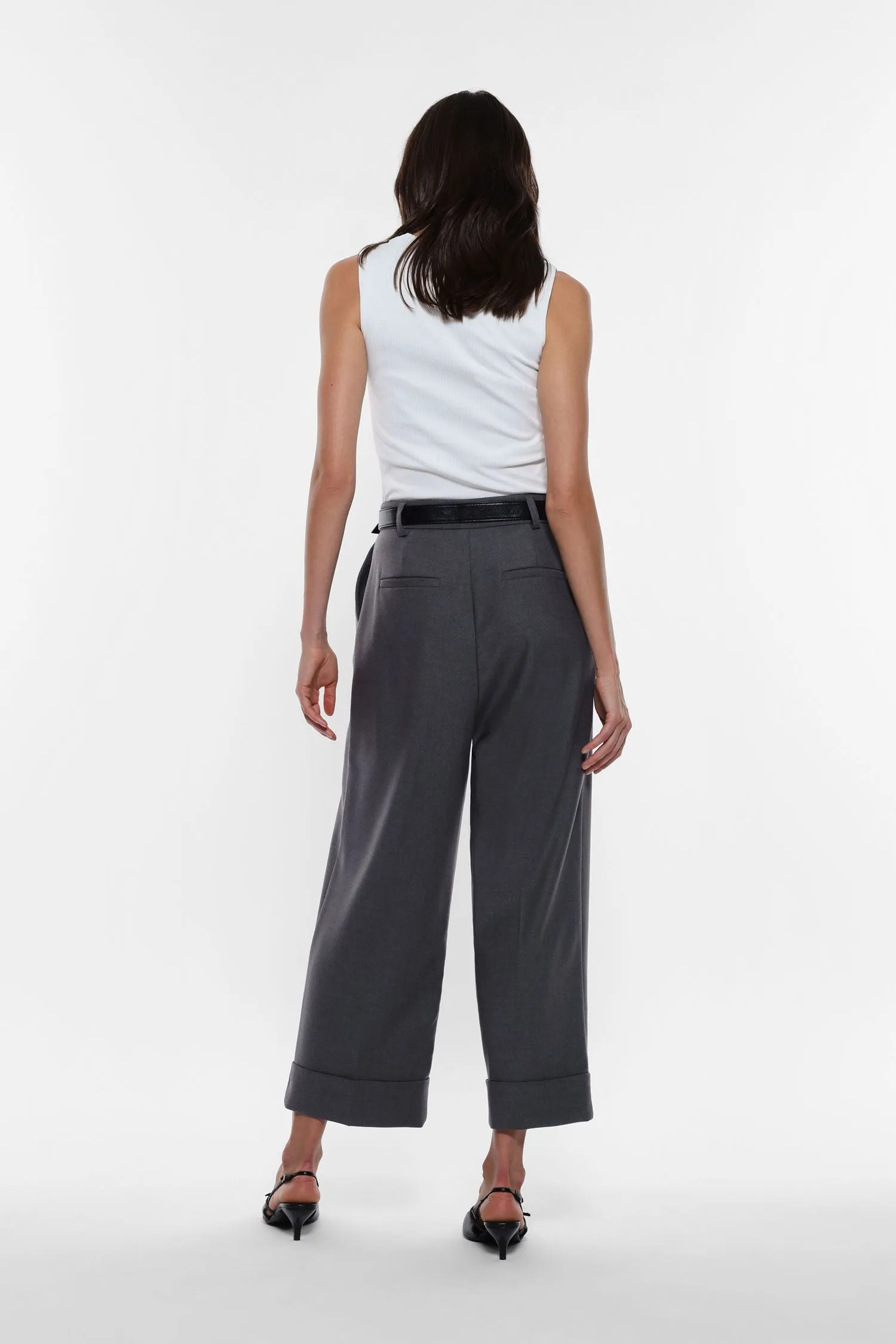 Wide Leg Cropped Trousers