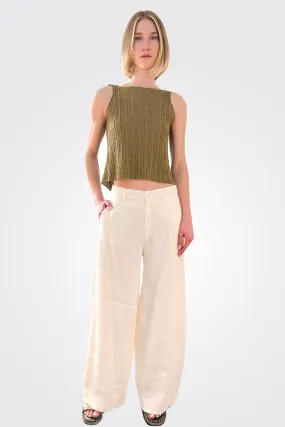 Wide Leg Trousers - Ivory