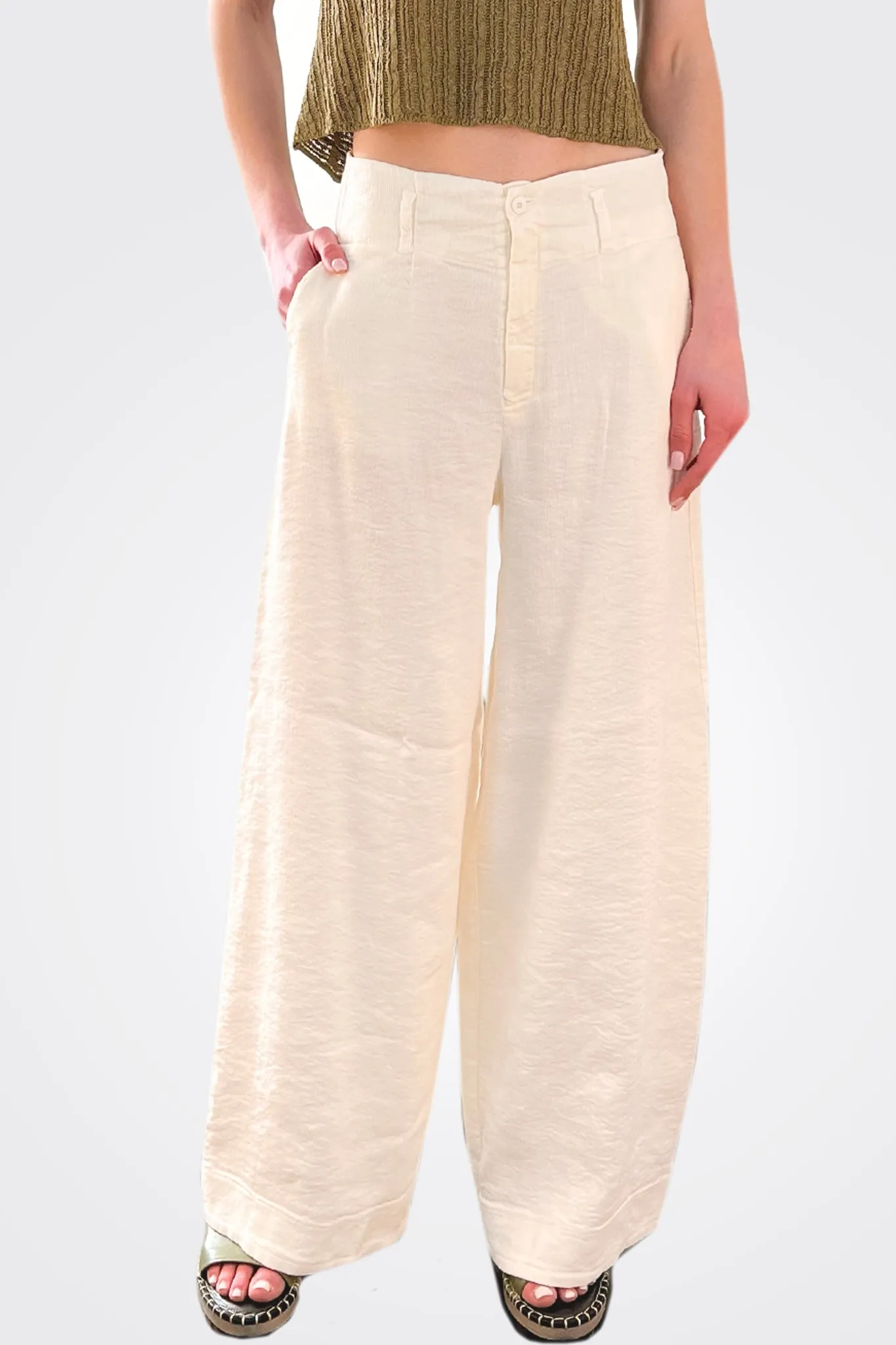 Wide Leg Trousers - Ivory